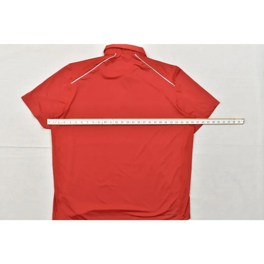 Adidas Nebraska Cornhuskers Men's 2XL Red Short Sleeve Polo Shirt Embroidered Lo